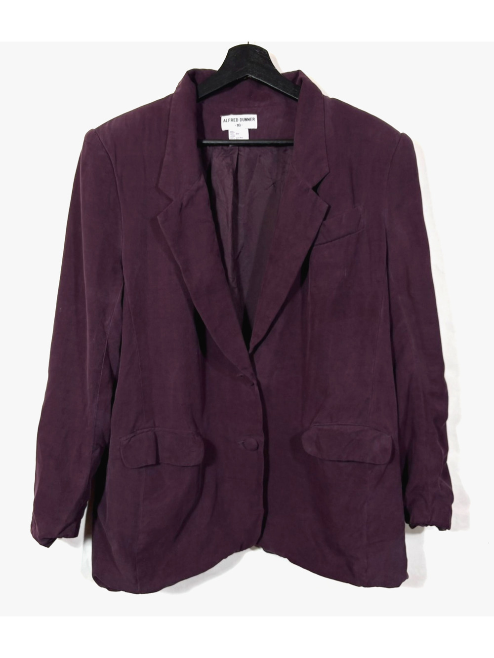 Purple Silk Blazer Plum 16 Alfred Dunner Retro Jacket Vintage Plus Size